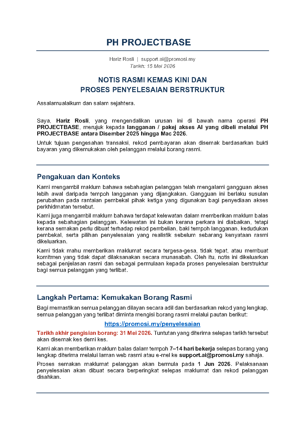 Notis Rasmi Muka 1